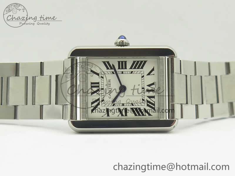 Breathable Tank Solo Ladies 25mm SS K11F 1:1 Best Edition White Dial on SS Bracelet Ronda Quartz 6202