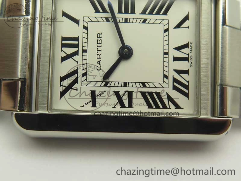 Breathable Tank Solo Ladies 25mm SS K11F 1:1 Best Edition White Dial on SS Bracelet Ronda Quartz 6202
