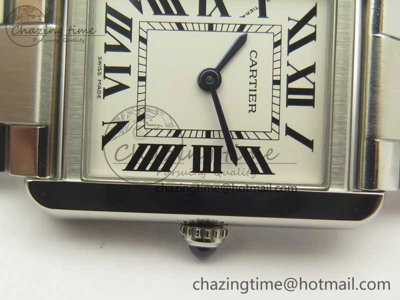 Breathable Tank Solo Ladies 25mm SS K11F 1:1 Best Edition White Dial on SS Bracelet Ronda Quartz 6202