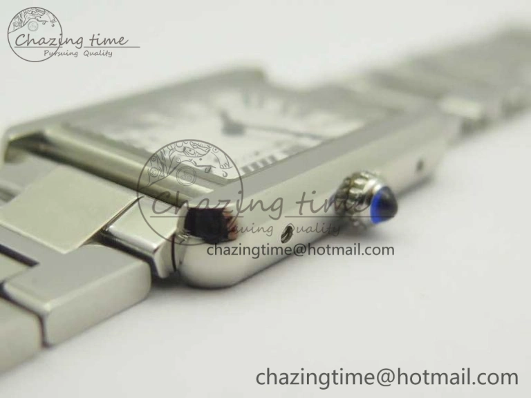 Breathable Tank Solo Ladies 25mm SS K11F 1:1 Best Edition White Dial on SS Bracelet Ronda Quartz 6202