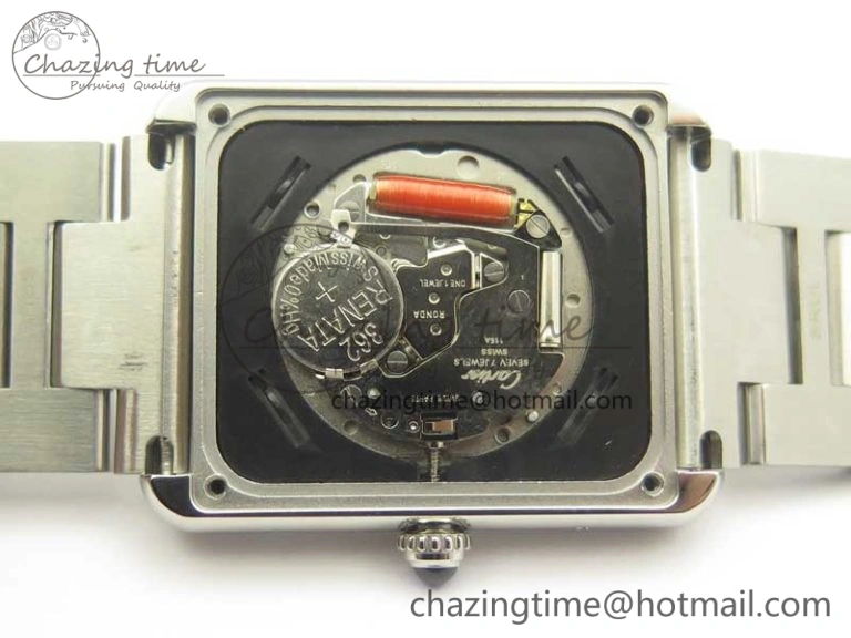 ZeroBulk Tank Solo Ladies 28mm SS Diamond Bezel K11F 1:1 Best Edition White Dial on SS Bracelet Ronda Quartz 10670