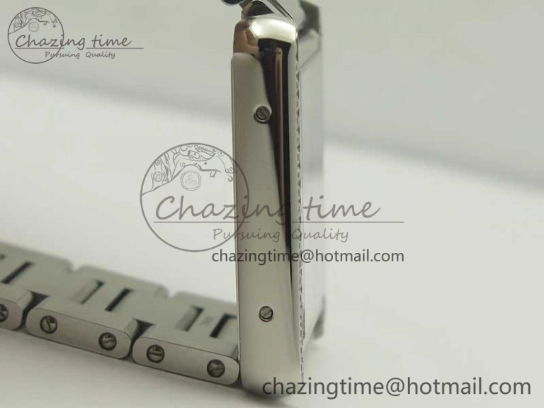ZeroBulk Tank Solo Ladies 28mm SS Diamond Bezel K11F 1:1 Best Edition White Dial on SS Bracelet Ronda Quartz 10670