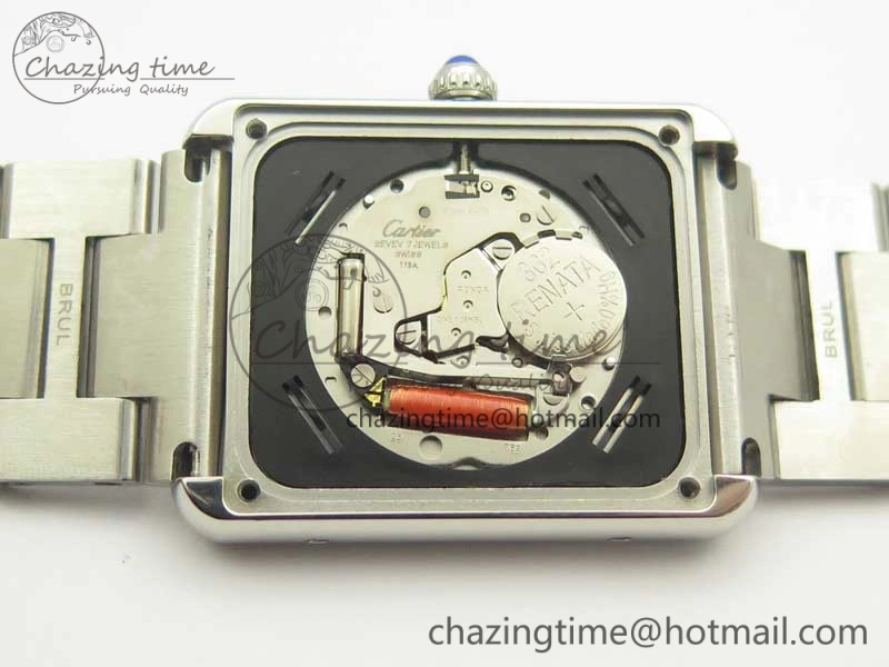 ZeroBulk Tank Solo Ladies 28mm SS Diamond Bezel K11F 1:1 Best Edition White Dial on SS Bracelet Ronda Quartz 10670