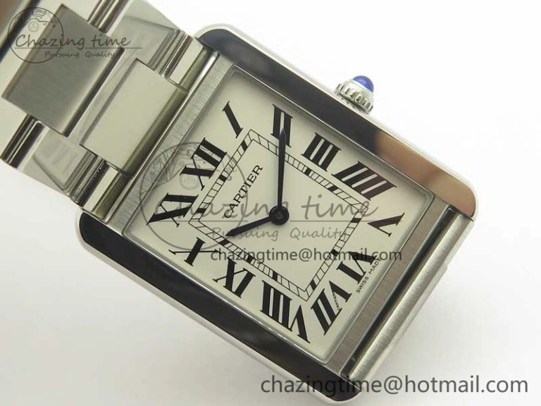 Tank Solo Ladies 28mm SS K11F 1:1 Best Edition White Dial on SS Bracelet Ronda Quartz Lightweight 6196