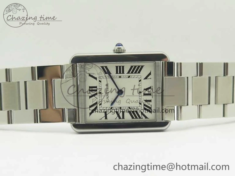 Tank Solo Ladies 28mm SS K11F 1:1 Best Edition White Dial on SS Bracelet Ronda Quartz Lightweight 6196