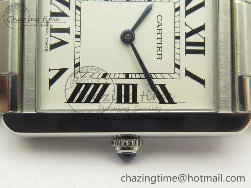Tank Solo Ladies 28mm SS K11F 1:1 Best Edition White Dial on SS Bracelet Ronda Quartz Lightweight 6196