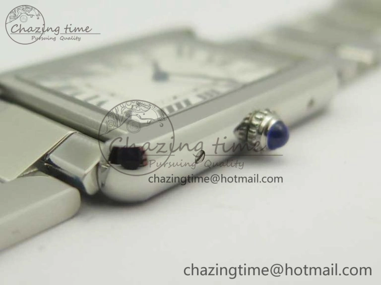 Tank Solo Ladies 28mm SS K11F 1:1 Best Edition White Dial on SS Bracelet Ronda Quartz Lightweight 6196