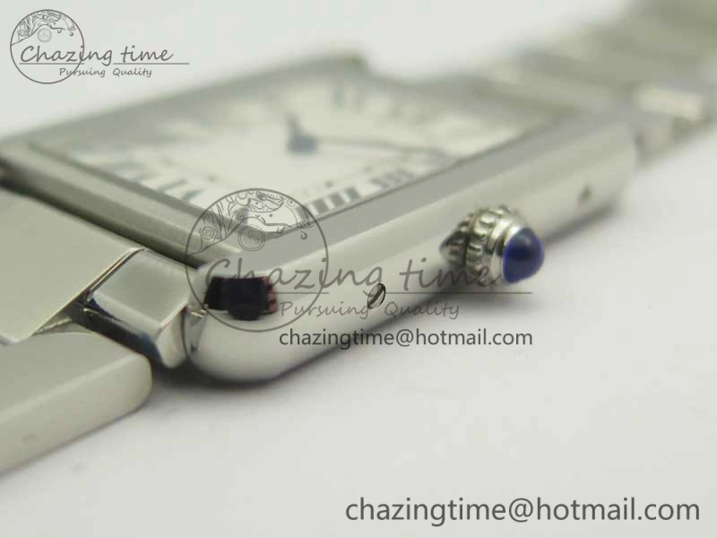 Tank Solo Ladies 28mm SS K11F 1:1 Best Edition White Dial on SS Bracelet Ronda Quartz Lightweight 6196