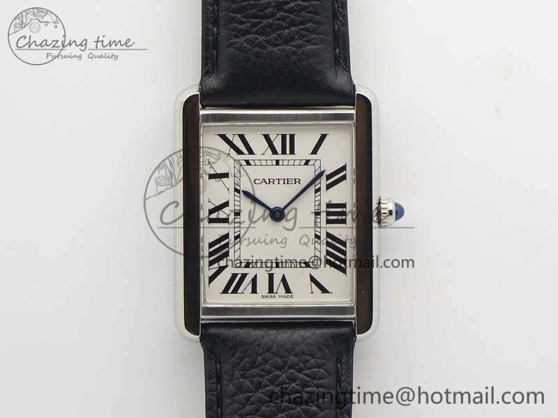 Tank Solo Ladies 28mm SS ZF 1:1 Best Edition White Dial On Leather Strap Ronda Quartz Comfortable 6258