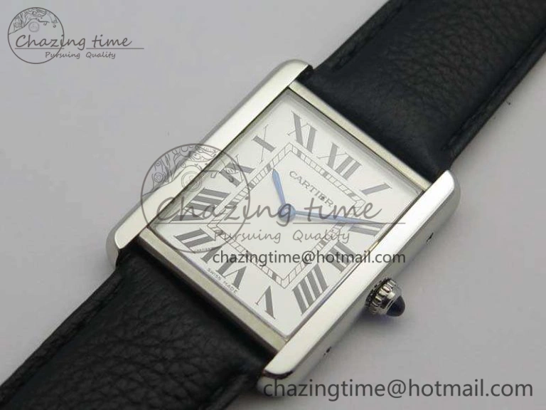 Tank Solo Ladies 28mm SS ZF 1:1 Best Edition White Dial On Leather Strap Ronda Quartz Comfortable 6258