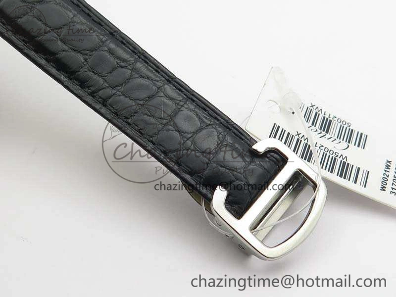 Practical Tank Solo W5200002 Ladies 25mm SS LMF 1:1 Best Edition White Dial On Leather Strap Ronda Quartz 10747