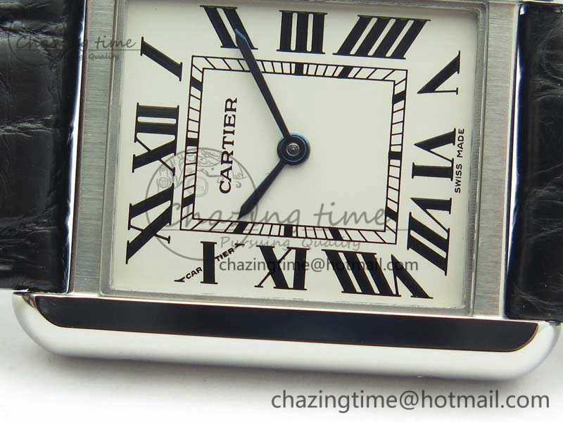 Practical Tank Solo W5200002 Ladies 25mm SS LMF 1:1 Best Edition White Dial On Leather Strap Ronda Quartz 10747