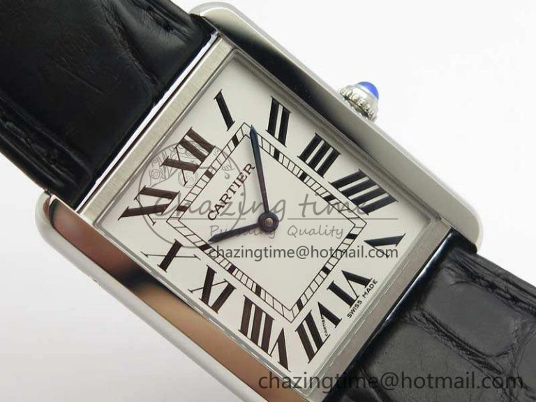 Stretchable Tank Solo W5200002 Ladies 28mm SS LMF 1:1 Best Edition White Dial On Leather Strap Ronda Quartz 6266