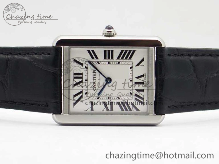 Stretchable Tank Solo W5200002 Ladies 28mm SS LMF 1:1 Best Edition White Dial On Leather Strap Ronda Quartz 6266