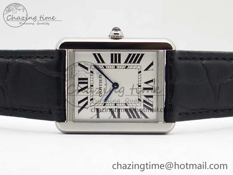 Stretchable Tank Solo W5200002 Ladies 28mm SS LMF 1:1 Best Edition White Dial On Leather Strap Ronda Quartz 6266