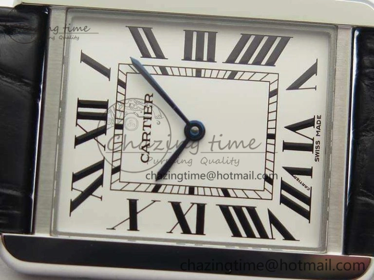 Stretchable Tank Solo W5200002 Ladies 28mm SS LMF 1:1 Best Edition White Dial On Leather Strap Ronda Quartz 6266