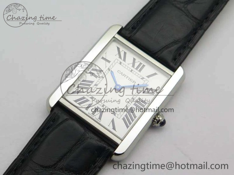 Stretchable Tank Solo W5200002 Ladies 28mm SS LMF 1:1 Best Edition White Dial On Leather Strap Ronda Quartz 6266
