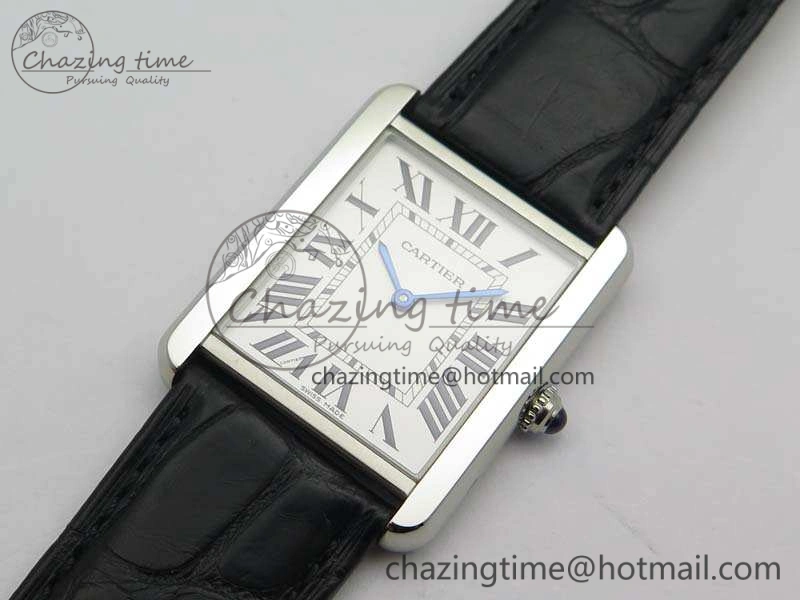 Stretchable Tank Solo W5200002 Ladies 28mm SS LMF 1:1 Best Edition White Dial On Leather Strap Ronda Quartz 6266