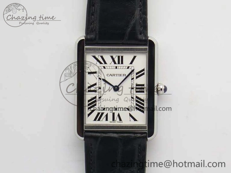 Stretchable Tank Solo W5200002 Ladies 28mm SS LMF 1:1 Best Edition White Dial On Leather Strap Ronda Quartz 6266
