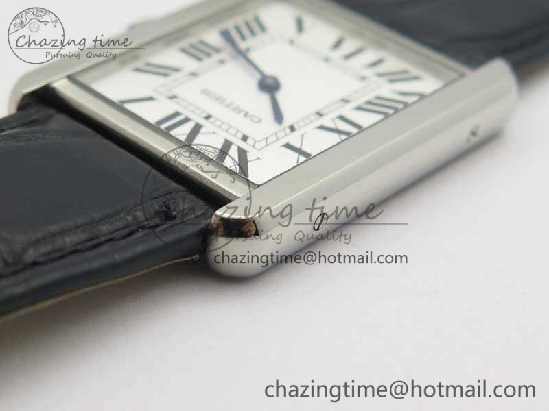 Stretchable Tank Solo W5200002 Ladies 28mm SS LMF 1:1 Best Edition White Dial On Leather Strap Ronda Quartz 6266