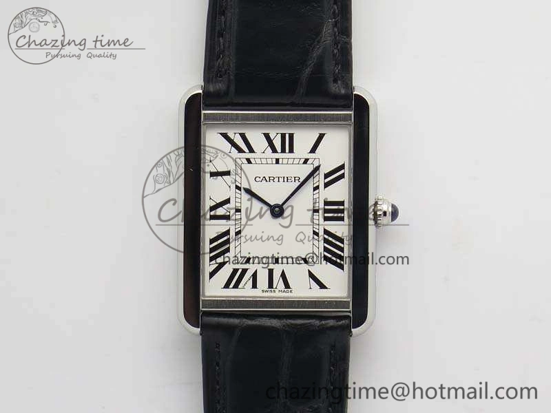 Stretchable Tank Solo W5200002 Ladies 28mm SS LMF 1:1 Best Edition White Dial On Leather Strap Ronda Quartz 6266
