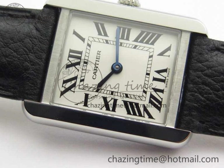 Tank W5200002 Ladies 25mm SS GPF 1:1 Best Edition White Dial On Leather Strap Ronda Quartz Resilient 6280