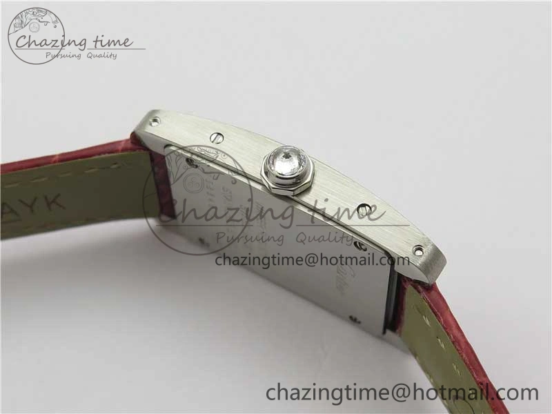 Durable Tank WJTA0029 29mm 8848F Crystal Bezel SS Silver Dial on Pink Croco Strap Ronda Quartz 6078