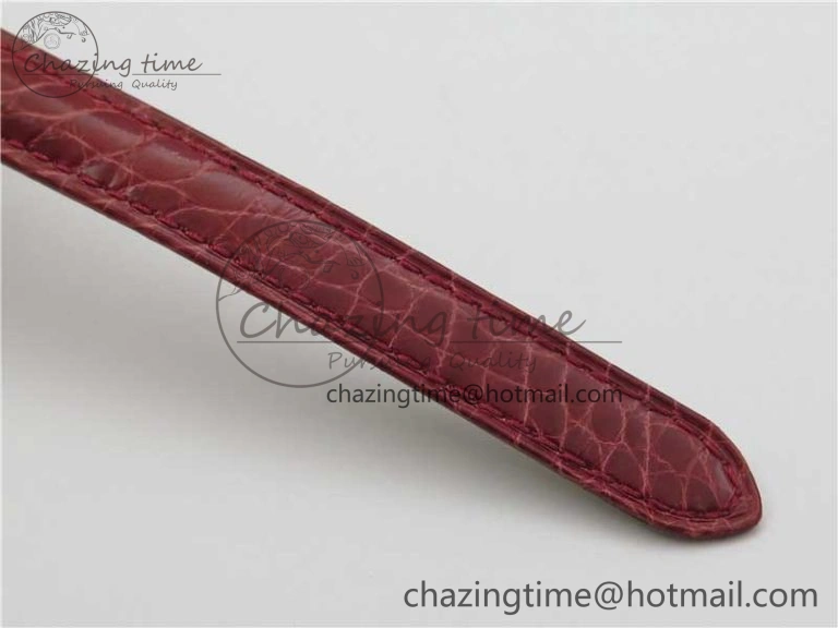 Durable Tank WJTA0029 29mm 8848F Crystal Bezel SS Silver Dial on Pink Croco Strap Ronda Quartz 6078