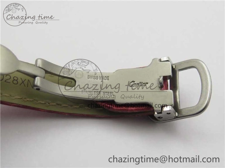Durable Tank WJTA0029 29mm 8848F Crystal Bezel SS Silver Dial on Pink Croco Strap Ronda Quartz 6078