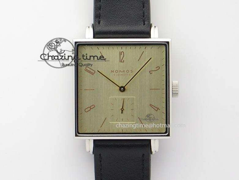 Tetra SS Gold Dial On Black Leather Strap A Snug 7639