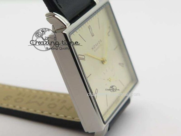 Tetra SS Gold Dial On Black Leather Strap A Snug 7639