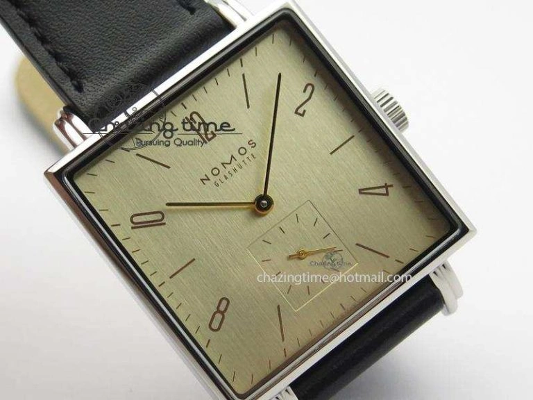 Tetra SS Gold Dial On Black Leather Strap A Snug 7639