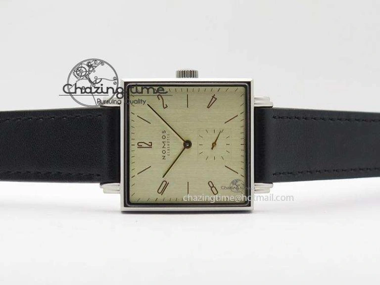 Tetra SS Gold Dial On Black Leather Strap A Snug 7639