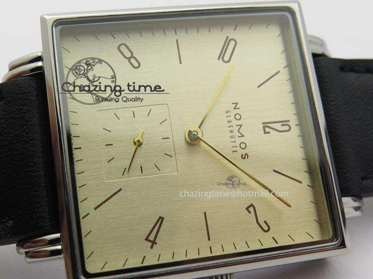 Tetra SS Gold Dial On Black Leather Strap A Snug 7639