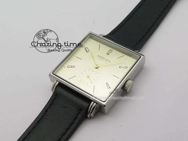 Tetra SS Gold Dial On Black Leather Strap A Snug 7639