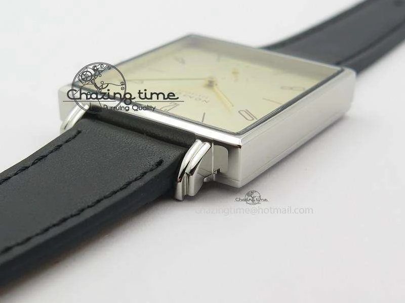 Tetra SS Gold Dial On Black Leather Strap A Snug 7639