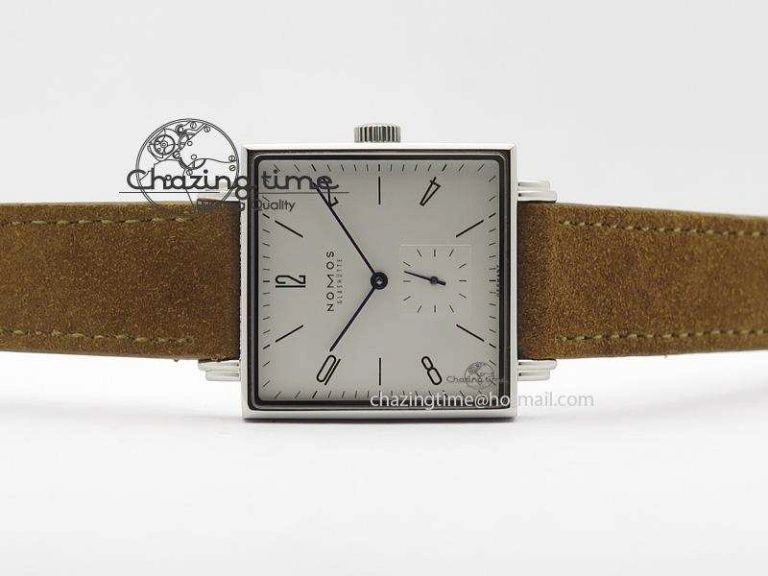 Tetra SS White Dial On Brown Leather Strap A Bold 7642