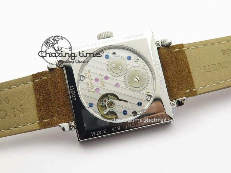 Tetra SS White Dial On Brown Leather Strap A Bold 7642