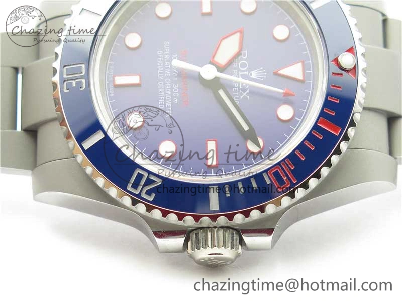 The Rough Matt Carbon Sandblast SS GMF Best Edition Blue Dial on SS Bracelet SA EyeCatching 2972