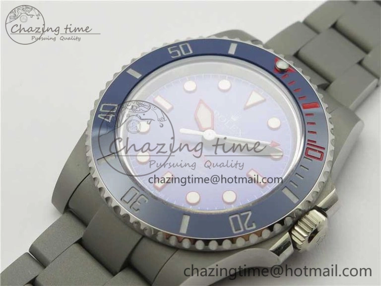 The Rough Matt Carbon Sandblast SS GMF Best Edition Blue Dial on SS Bracelet SA EyeCatching 2972