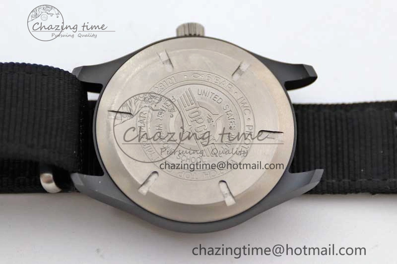 ModernLook Top Gun IW326901 Ceramic M+F 1:1 Best Edition Black Dial on Black Nylon Strap A 4727