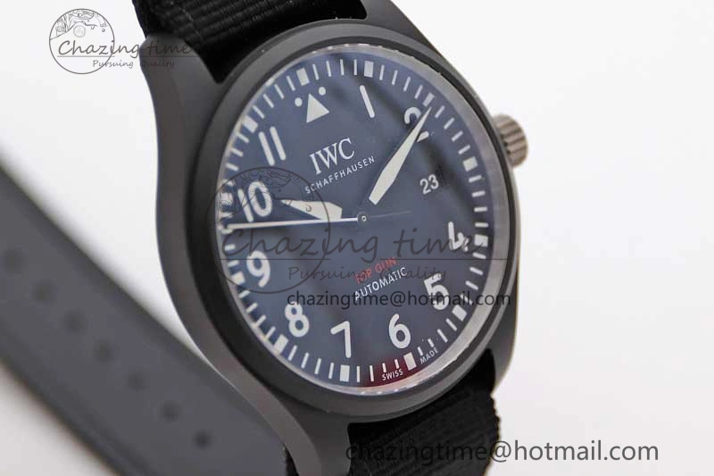 ModernLook Top Gun IW326901 Ceramic M+F 1:1 Best Edition Black Dial on Black Nylon Strap A 4727