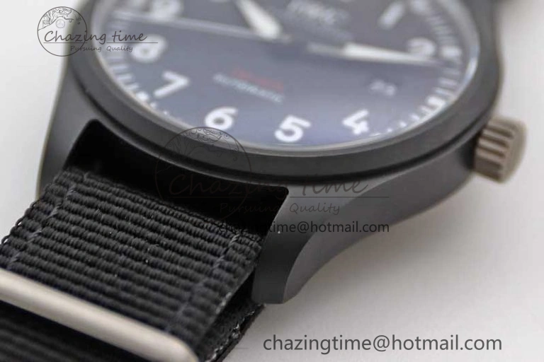 ModernLook Top Gun IW326901 Ceramic M+F 1:1 Best Edition Black Dial on Black Nylon Strap A 4727