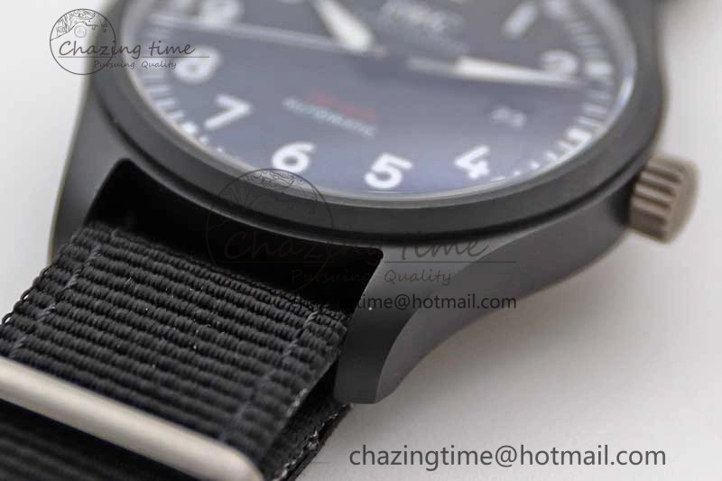 ModernLook Top Gun IW326901 Ceramic M+F 1:1 Best Edition Black Dial on Black Nylon Strap A 4727