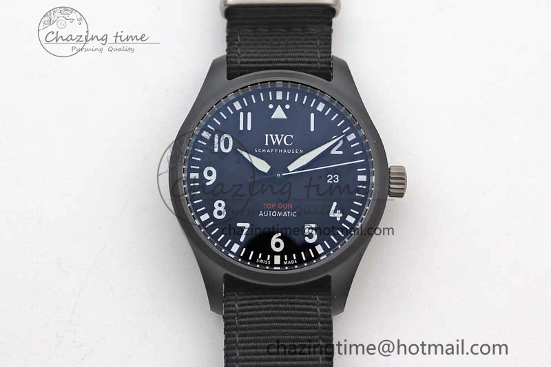 ModernLook Top Gun IW326901 Ceramic M+F 1:1 Best Edition Black Dial on Black Nylon Strap A 4727