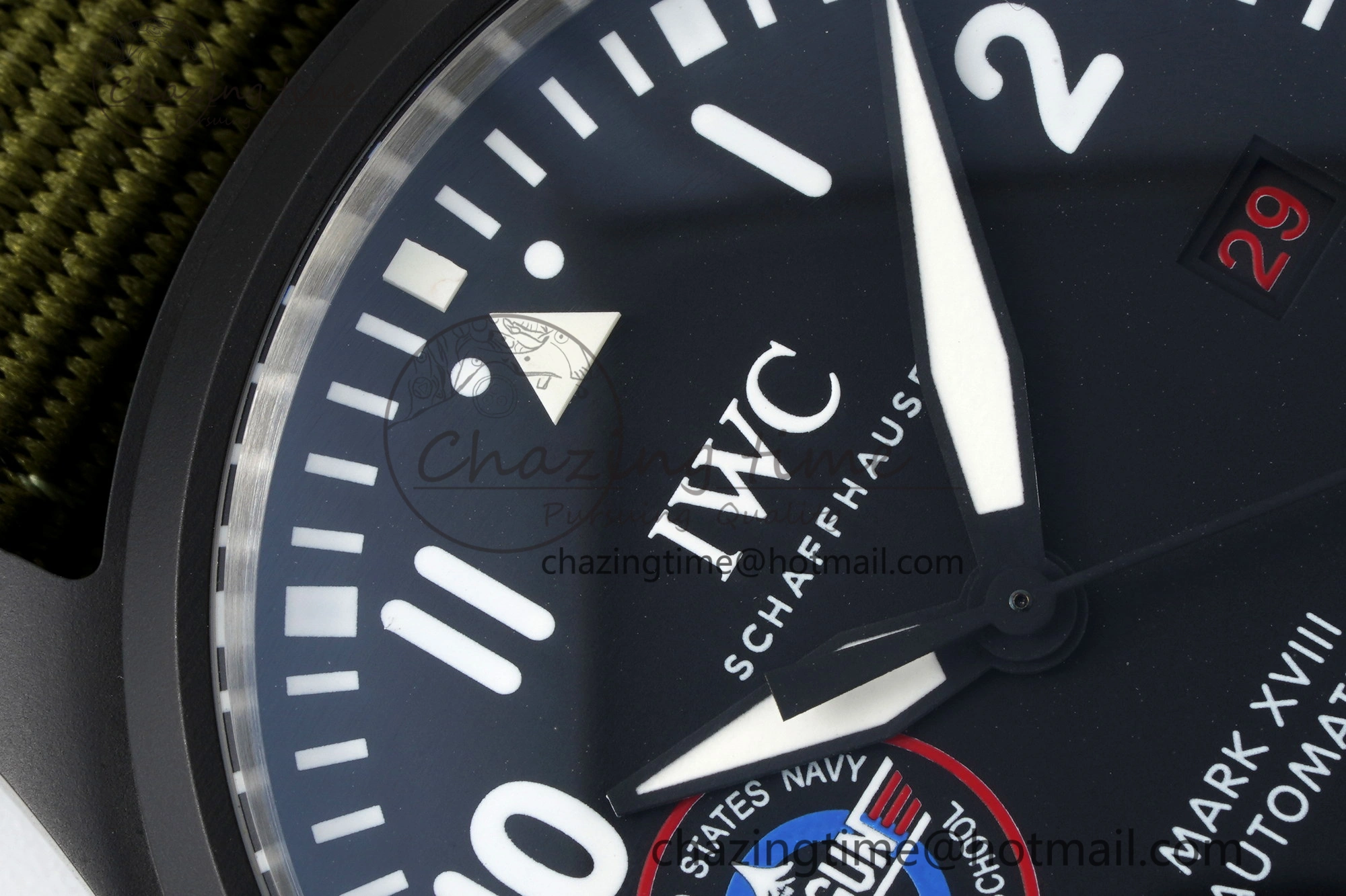 Top Gun Pilot Mark XVIII Limited “SFTI” M+F 1:1 Best Edition Black Dial on Green Nylon Strap A Classic 7064