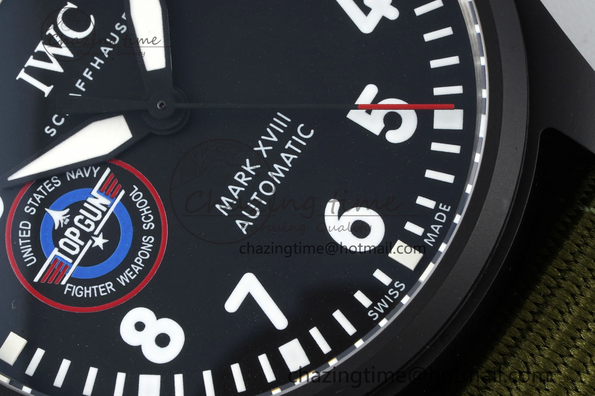 Top Gun Pilot Mark XVIII Limited “SFTI” M+F 1:1 Best Edition Black Dial on Green Nylon Strap A Classic 7064