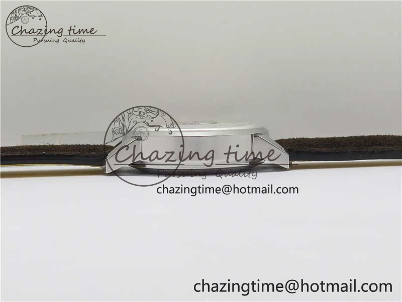 Top Time Chrono SS GF 1:1 Best Edition White Dial on Brown Leather Strap A MultiPurpose 5558
