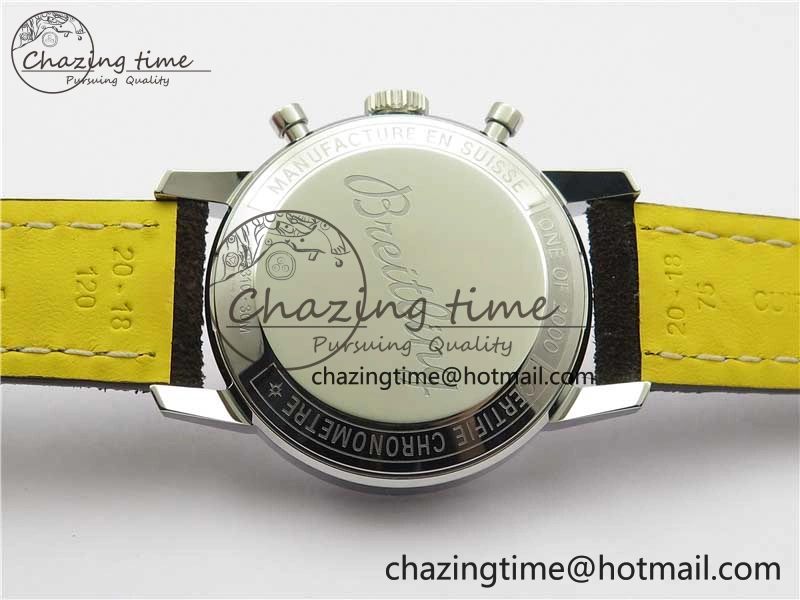 Top Time Chrono SS GF 1:1 Best Edition White Dial on Brown Leather Strap A MultiPurpose 5558