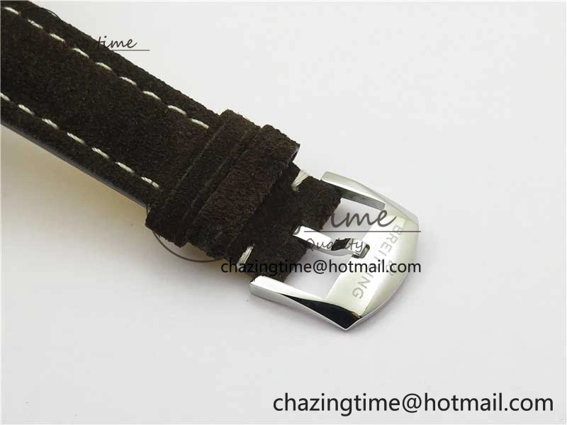 Top Time Chrono SS GF 1:1 Best Edition White Dial on Brown Leather Strap A MultiPurpose 5558